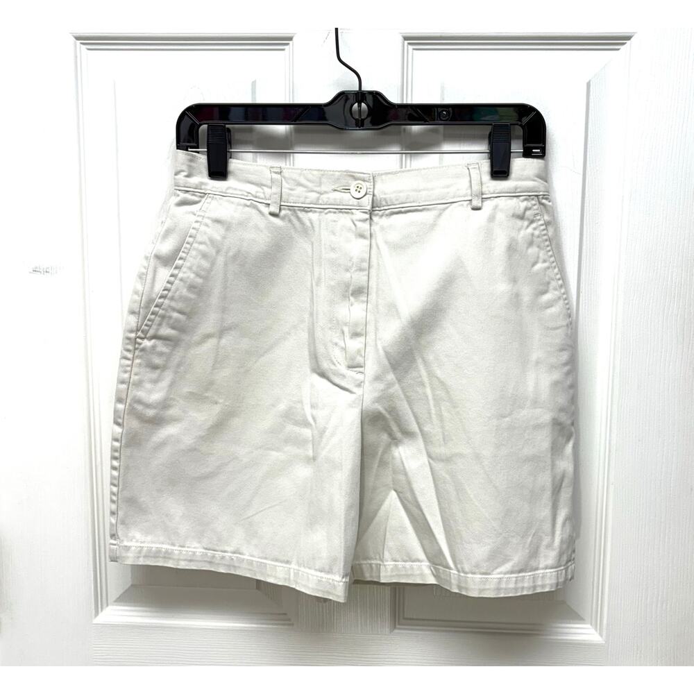 J.Crew Shorts Tan Chinos Stretch Cotton High Rise Flat Front Women's Size 8